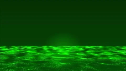 Abstract Hi-Tech green dot and particle wave animated background video. Fut.. Stock Footage 292879264