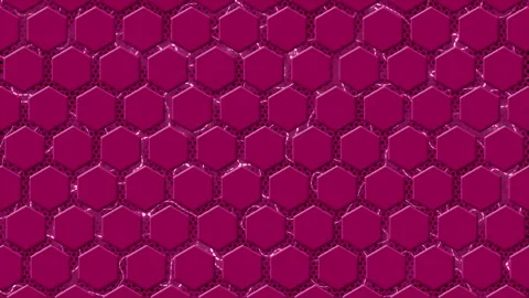 Abstract hi-tech hexagonal shapes with glowing metal mesh futuristic background Stock Footage 296044453