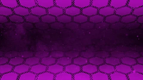 Abstract hi-tech hexagonal shapes Pink hi-tech futuristic background Video stock 296045418
