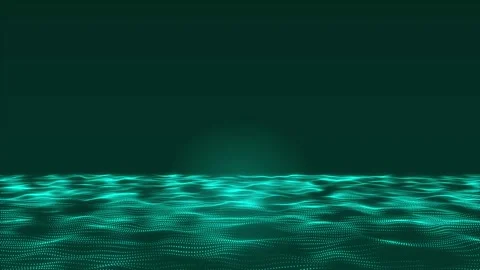 Abstract Hi-Tech light blue dot and particle wave animated background video.. Stock Footage 292879215