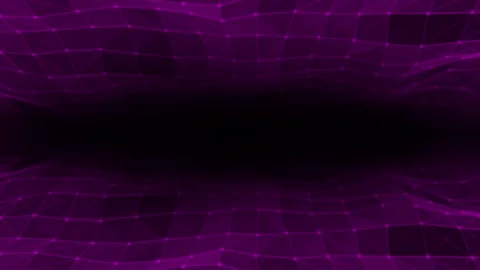 Abstract hi-tech lines and dots futuristic plexus pattern on black background Vídeo Stock 296087730