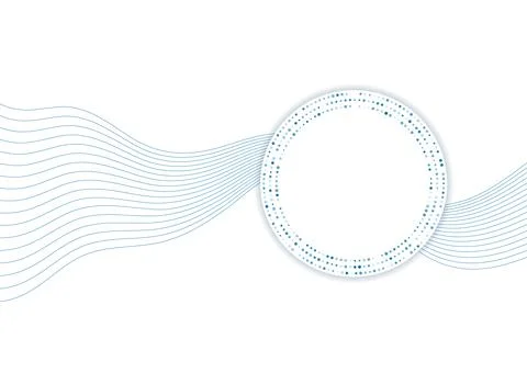 Abstract hi-tech minimal background with blue wavy lines Stock Illustration