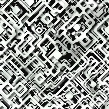 Abstract Hi-Tech Network Paper Pattern -  Seamless Background Stock Illustration