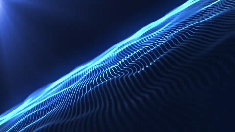 Abstract hi-tech particle wave seamlessly flowing with soft light and bokeh. Stock Footage 269205190