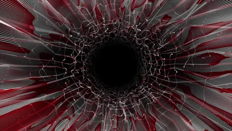 Abstract hi-tech sci-fi wiggling parallel lines on black background Stock Footage 296088036