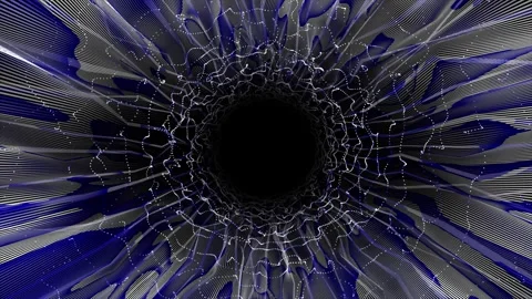 Abstract hi-tech sci-fi wiggling parallel lines on black background Stock Footage 296088067