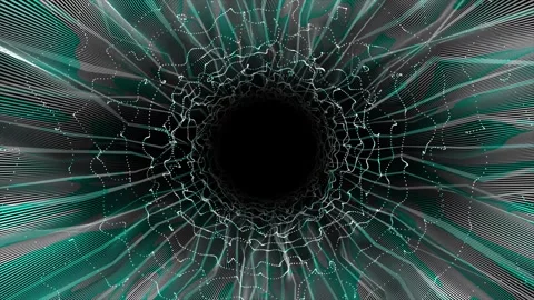 Abstract hi-tech sci-fi wiggling parallel lines on black background Stock Footage 296088099