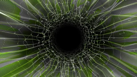 Abstract hi-tech sci-fi wiggling parallel lines on black background Stock Footage 296088137