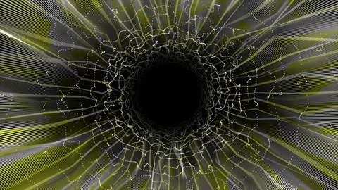 Abstract hi-tech sci-fi wiggling parallel lines on black background Stock Footage 296088145