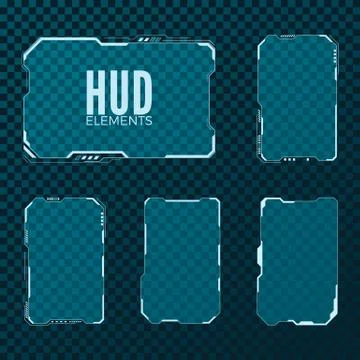 Abstract hi tech sci fi futuristic template design layout. HUD element set. V Stock Illustration