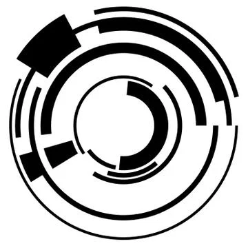 Abstract hi-tech segmented geometric circle shape isolated on white イラスト素材