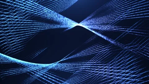 Abstract hi-tech swirling lines. Digital waves from luminous stripes Stock Footage 278657707