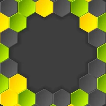 Abstract hi-tech vector dark background with hexagons Abstract hi-tech dar... Stock Photos