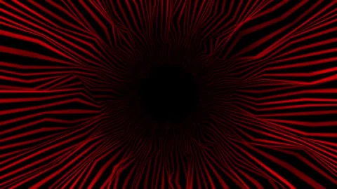 Abstract hi-tech wiggling parallel lines on black background Stock Footage 296087940