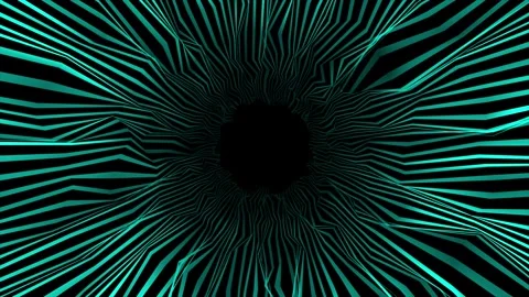 Abstract hi-tech wiggling parallel lines on black background Stock Footage 296087992