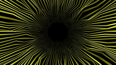 Abstract hi-tech wiggling parallel lines on black background Stock Footage 296088001