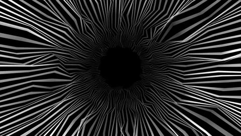 Abstract hi-tech wiggling parallel lines on black background Stock Footage 296088019