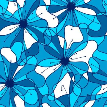 Abstract hibiscus seamless pattern Stock Illustration
