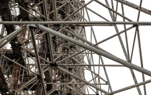 Abstract high army antenna pattern in Chernobyl Ukraine Foto stock