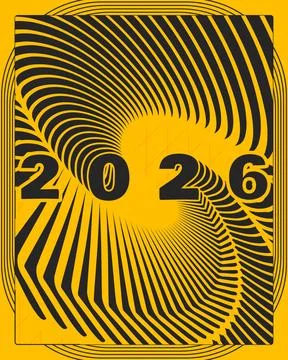 Abstract High Contrast Geometric Poster Yellow Black Visual Depth Design 스톡 일러스트
