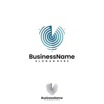 Abstract high security logo design shield radar and sonar scanner Stock Illustration