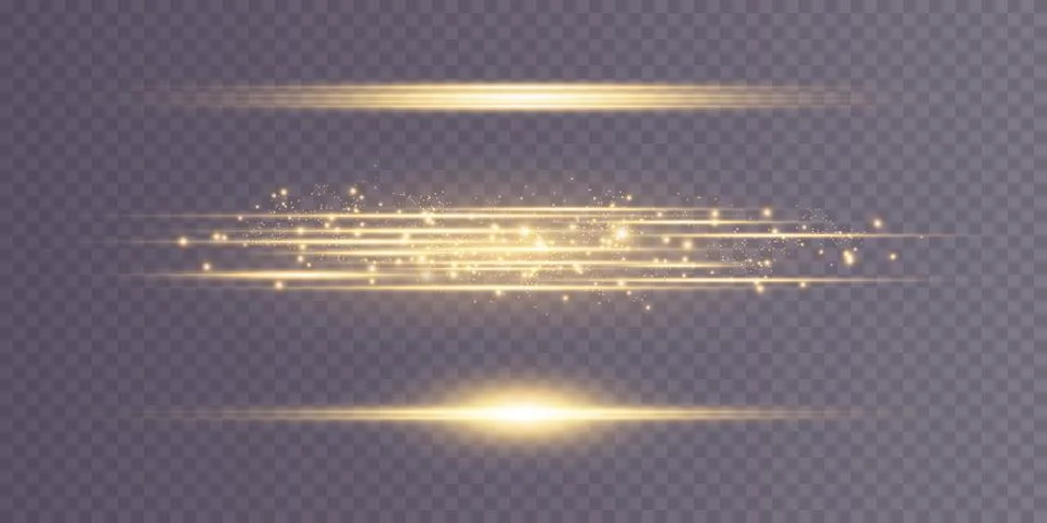 Abstract high-speed lines of movement, Golden color and fine scattering of dust Stock Illustration