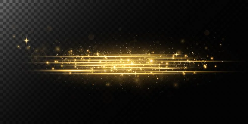 Abstract high-speed lines of movement, Golden color and fine scattering of dust Stock Illustration