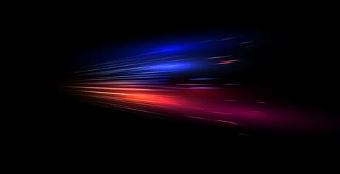 Abstract High-Speed Motion and Movement Background Banner: Dynamic Light Trails Stock Illustration