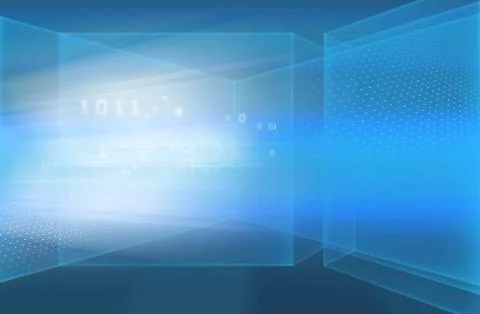 Abstract high tech 3d space digital technology background concept series Stock Illustration