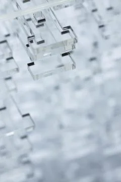 Abstract high-tech background. Details of transparent plastic or glass. Laser Stock Photos