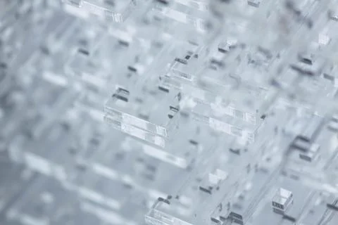 Abstract high-tech background. Details of transparent plastic or glass. Laser Stock Photos