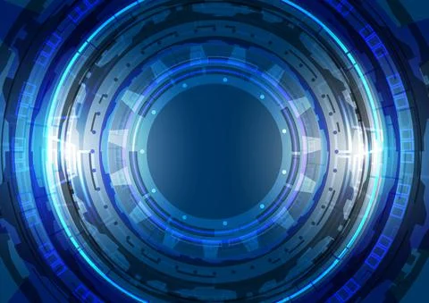 Abstract high tech background. Virtual reality technology innovation. Head-up Illustrazione stock