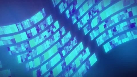 Abstract high tech blue abstract information flow of dotted digital pixel lin Stock Footage 256921225