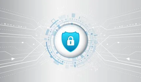 Abstract high tech circuit board. Technology data protection concept. System  Stock Illustration