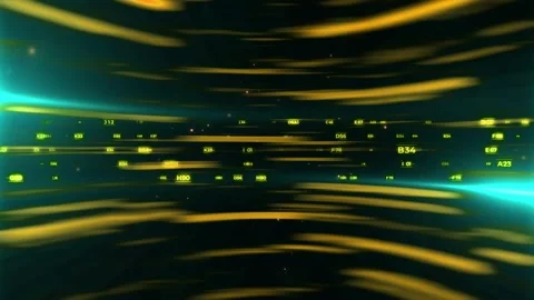 Abstract High Tech Cyber Grid Background with Digital Interface Network Video stock 341465474