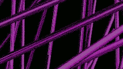 Abstract high tech pattern dark pink endless round shaped long stripes. Motion Stock Footage 190908776