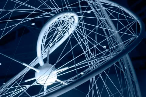 Abstract high tech photo with blue parametric structure Stock Illustration