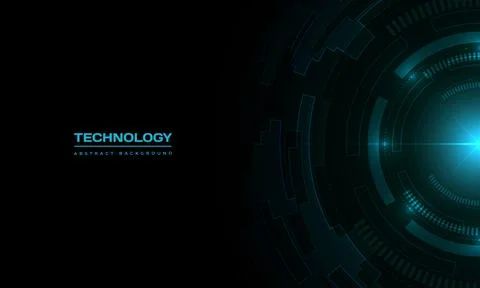 Abstract high technology background with blue circle interface Stock Illustration