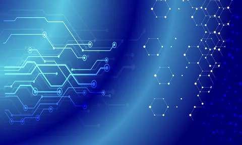 Abstract high technology of futuristic data on dark blue background. Stock Illustration
