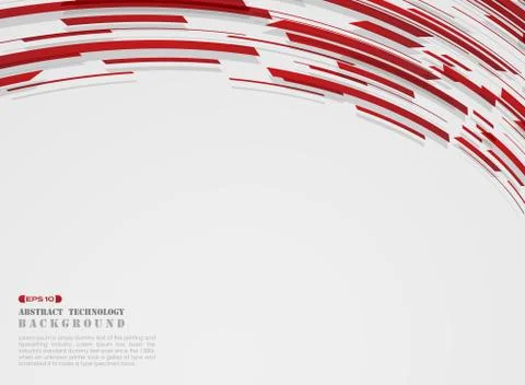 Abstract of high technology motion gradient red stripe lines pattern backgrou Stock Illustration