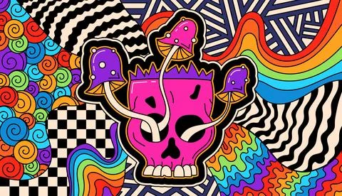 Abstract hippie decor. Stock Illustration