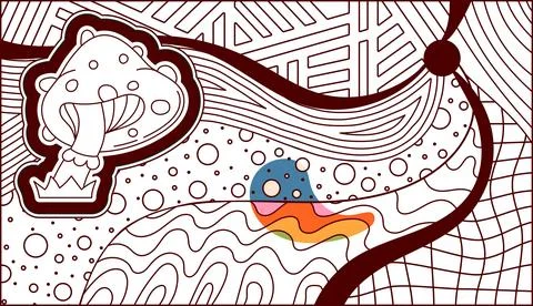 Abstract hippie decor. Stock Illustration