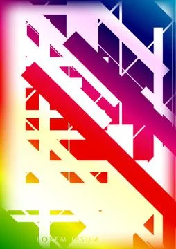 Abstract Hipster Lines Background . Vector design with a mix of colors and sh Stock Illustration