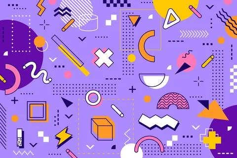 Abstract hipster Memphis background with pattern Stock Illustration