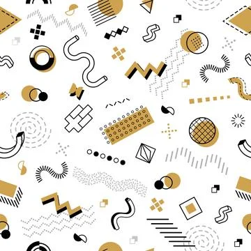 Abstract hipster Memphis seamless pattern, tile Illustrazione stock