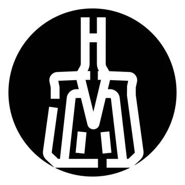Abstract hm monogram logo in black circle Stock Illustration