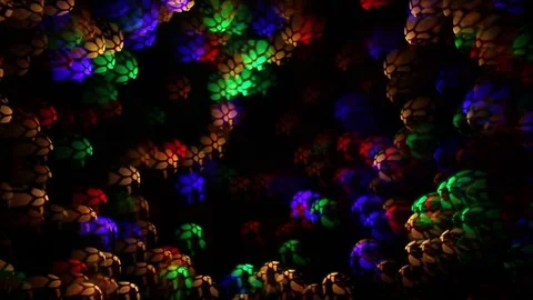 Abstract holiday background of blinking lights like soccer ball Stock Footage 72605759