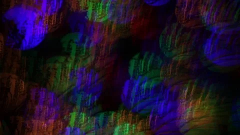 Abstract holiday background of blinking lights with curled feather pattern. Stock Footage 84177899