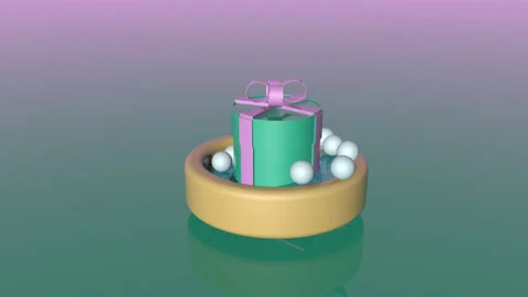 An abstract holiday idea, a round gift box. Stock Footage 201051067