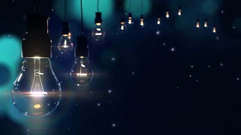 Abstract holiday template and border frame with light bulbs and festive garland Stock Footage 142383693